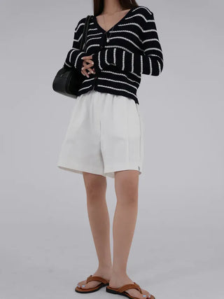 Reu V-neck Ribbed Cardigan