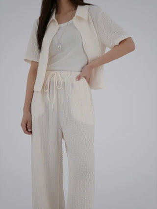 Franc Embossed Straight Pants