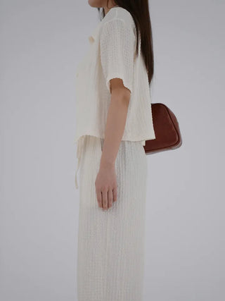 Franc Embossed Straight Pants