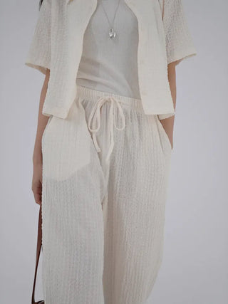 Franc Embossed Straight Pants