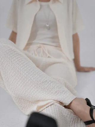 Franc Embossed Straight Pants