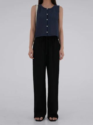 Franc Embossed Straight Pants