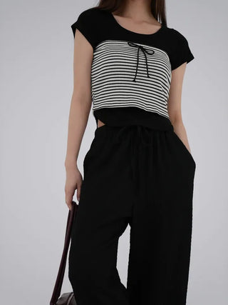 Franc Embossed Straight Pants