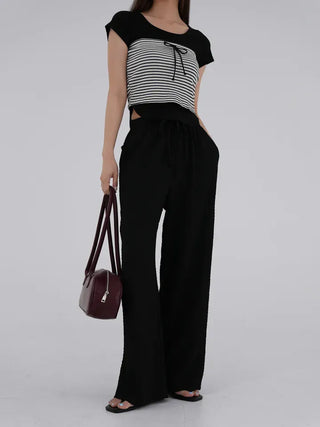 Franc Embossed Straight Pants