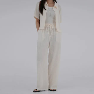 Franc Embossed Straight Pants
