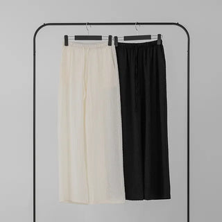 Franc Embossed Straight Pants