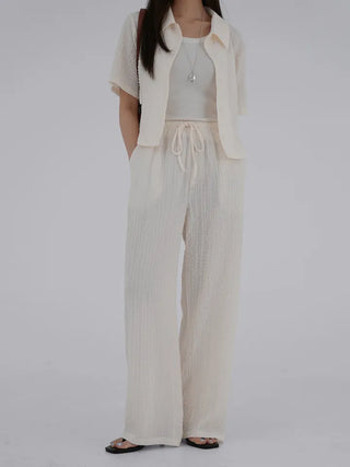 Franc Embossed Straight Pants