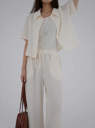 Franc Embossed Straight Pants