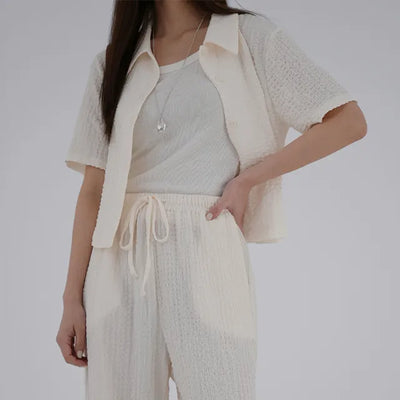French Embossed Short Sleeve Shirt