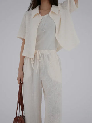 French Embossed Short Sleeve Shirt