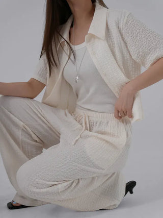 French Embossed Short Sleeve Shirt