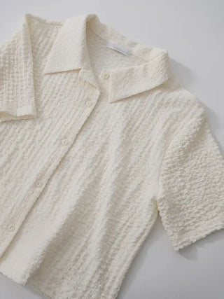 French Embossed Short Sleeve Shirt
