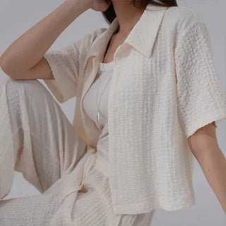 French Embossed Short Sleeve Shirt