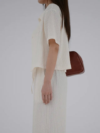 French Embossed Short Sleeve Shirt