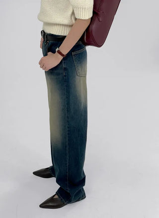 IRO Vintage Washed Wide Denim Pants