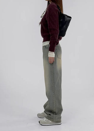 IRO Vintage Washed Wide Denim Pants
