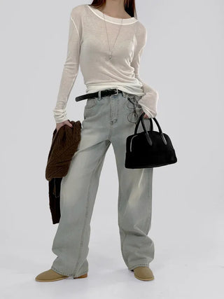 IRO Vintage Washed Wide Denim Pants