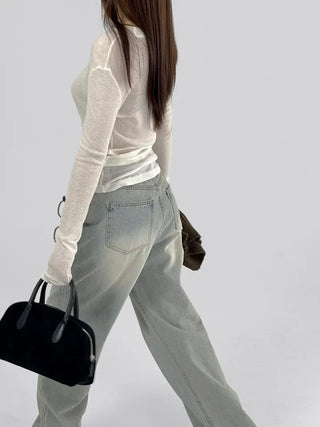 IRO Vintage Washed Wide Denim Pants