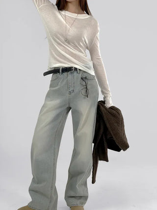 IRO Vintage Washed Wide Denim Pants