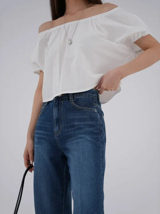 Dayrang Off-shoulder Shirred Blouse