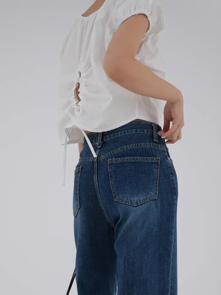Dayrang Off-shoulder Shirred Blouse