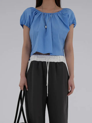 Dayrang Off-shoulder Shirred Blouse