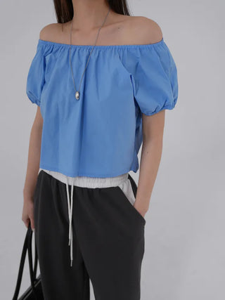 Dayrang Off-shoulder Shirred Blouse