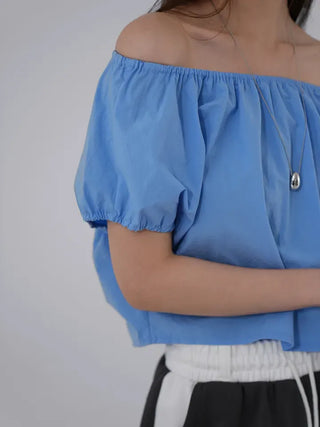 Dayrang Off-shoulder Shirred Blouse