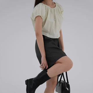 Dayrang Off-shoulder Shirred Blouse