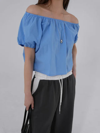 Dayrang Off-shoulder Shirred Blouse