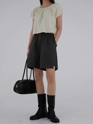 Dayrang Off-shoulder Shirred Blouse