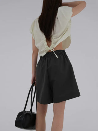 Dayrang Off-shoulder Shirred Blouse