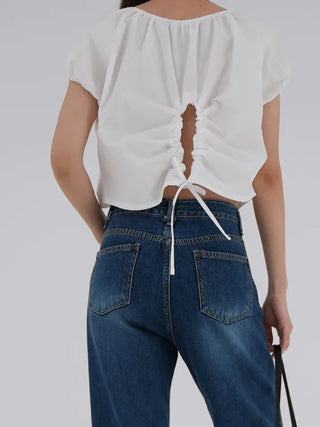 Dayrang Off-shoulder Shirred Blouse