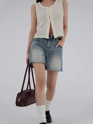 Lonely Button Sleeveless Knit