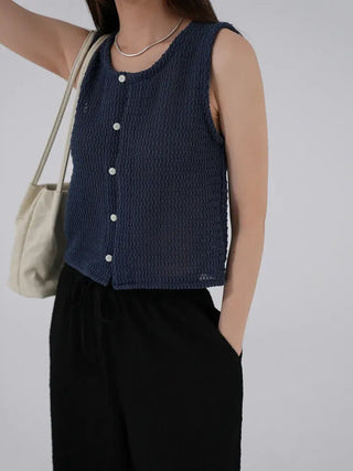 Lonely Button Sleeveless Knit