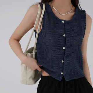 Lonely Button Sleeveless Knit