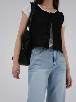 Lonely Button Sleeveless Knit