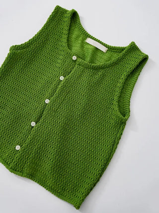 Lonely Button Sleeveless Knit