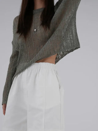 Main round neck mesh knit