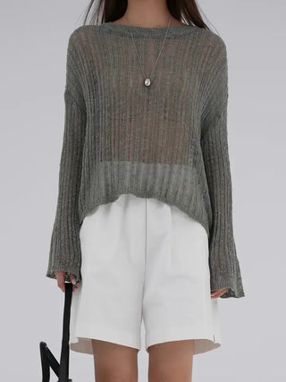 Main round neck mesh knit