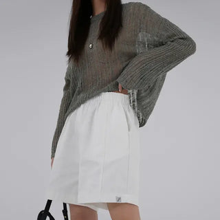 Main round neck mesh knit