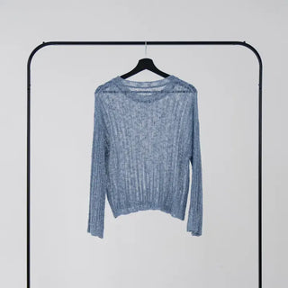 Main round neck mesh knit