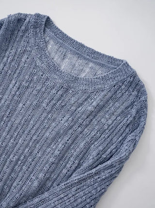 Main round neck mesh knit