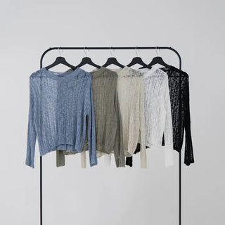 Main round neck mesh knit