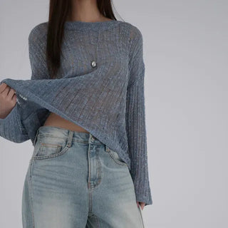 Main round neck mesh knit