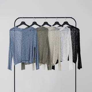 Main round neck mesh knit