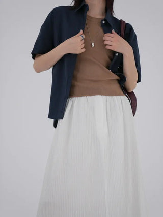 Horing back slit cotton shirt