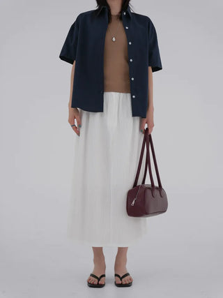 Horing back slit cotton shirt