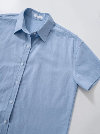Horing back slit cotton shirt