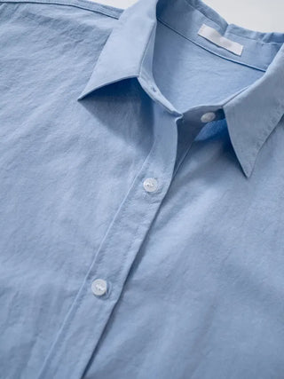 Horing back slit cotton shirt